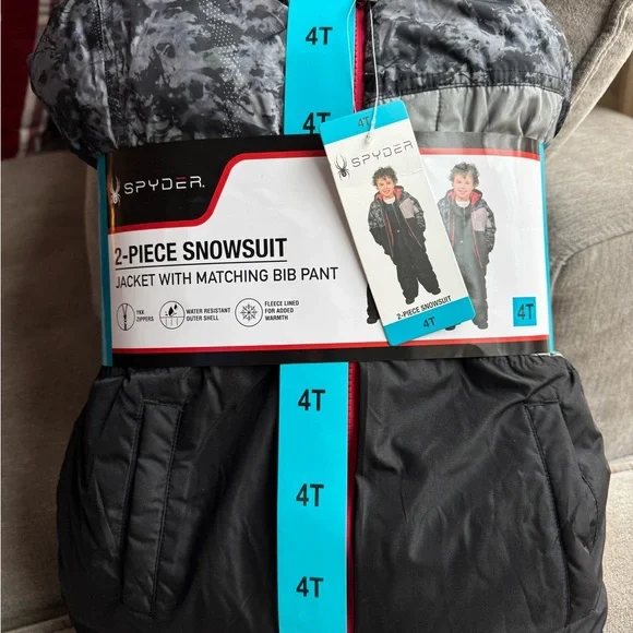 Spyder Black and Gray Snowsuit Set 4T - Picture 3 of 8